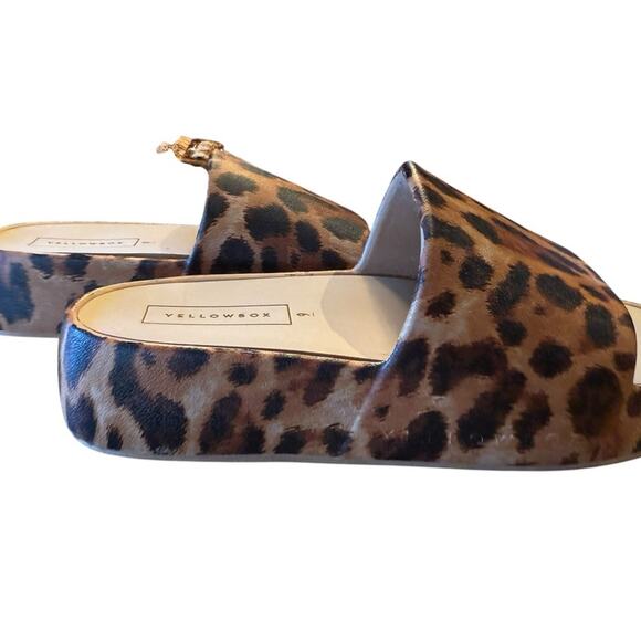 Yellow Box Leopard Print Women's Size 9 Slip On Platform Sandals - Picture 3 of 6